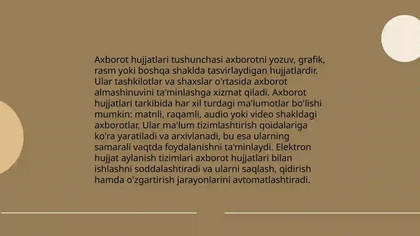 Axborot hujjatlari turlari va tayyorlanishida quyiladigan talablar 3