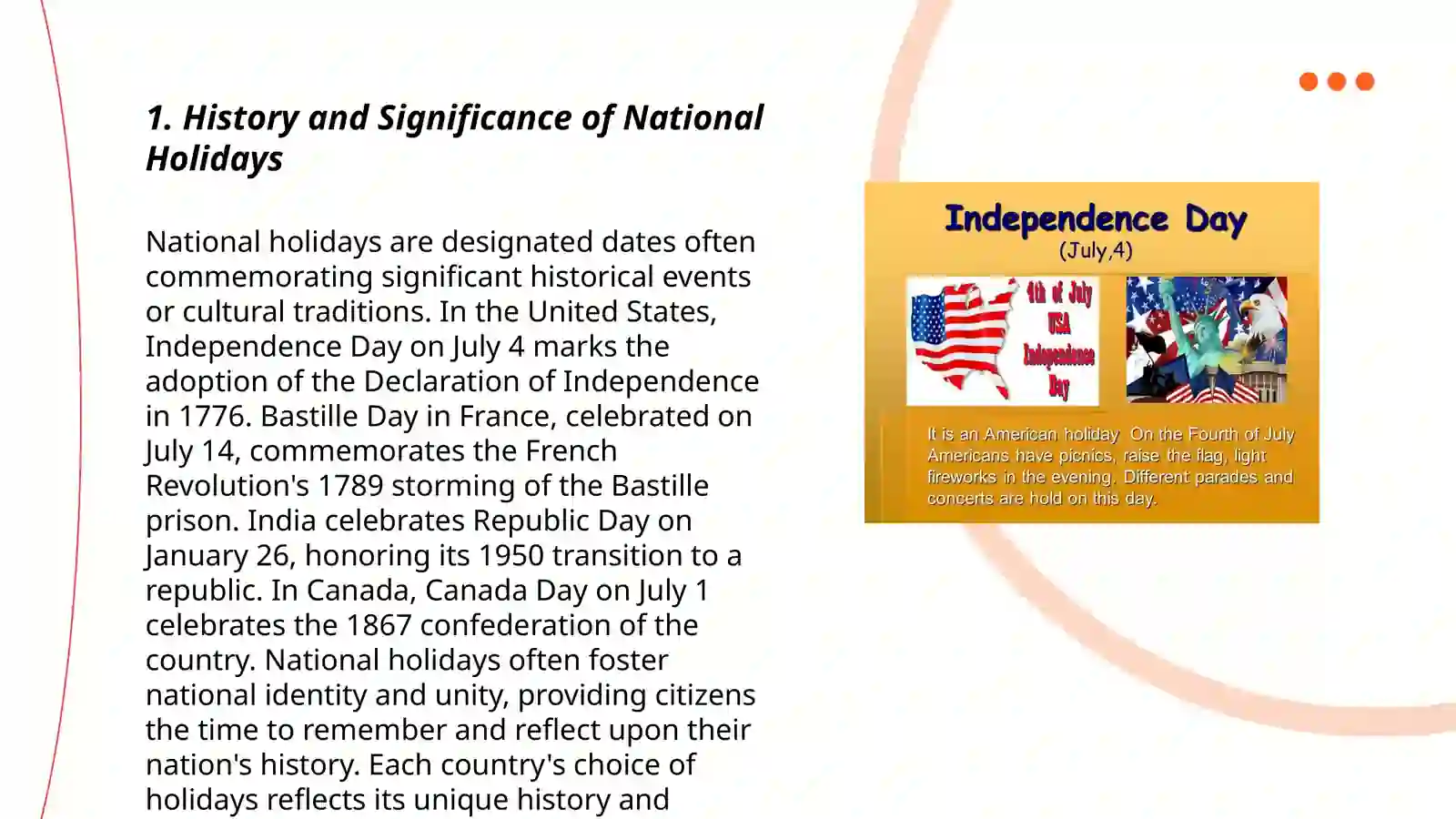 National holidays 3