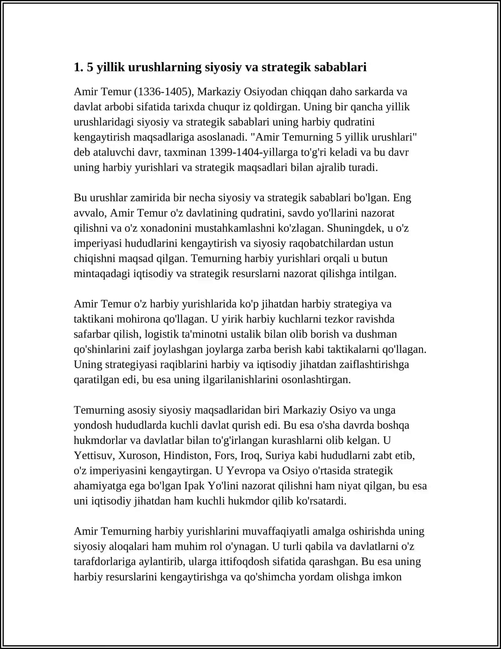 AMIR TEMUR 5 YILIK URUSHLARI 3