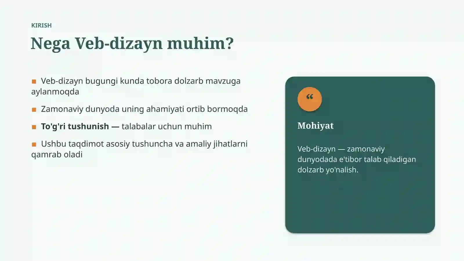 ZAMONAVIY DUNYODA 3