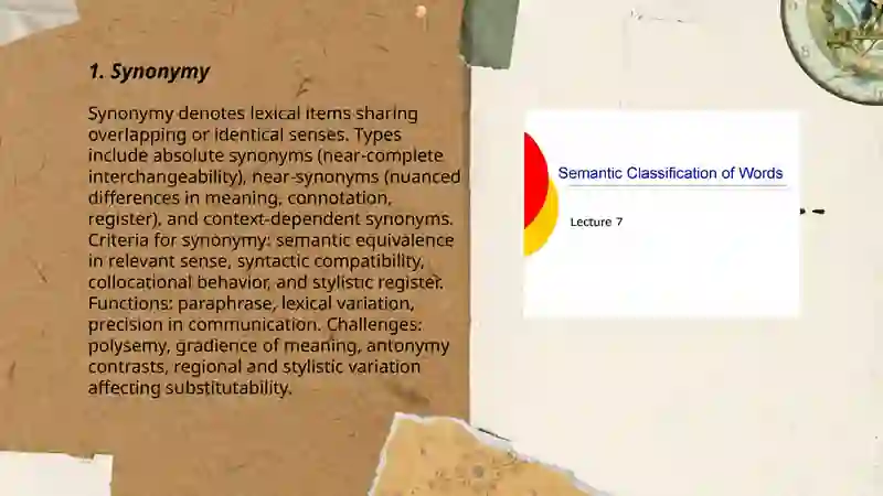 Semantic classification of words 3