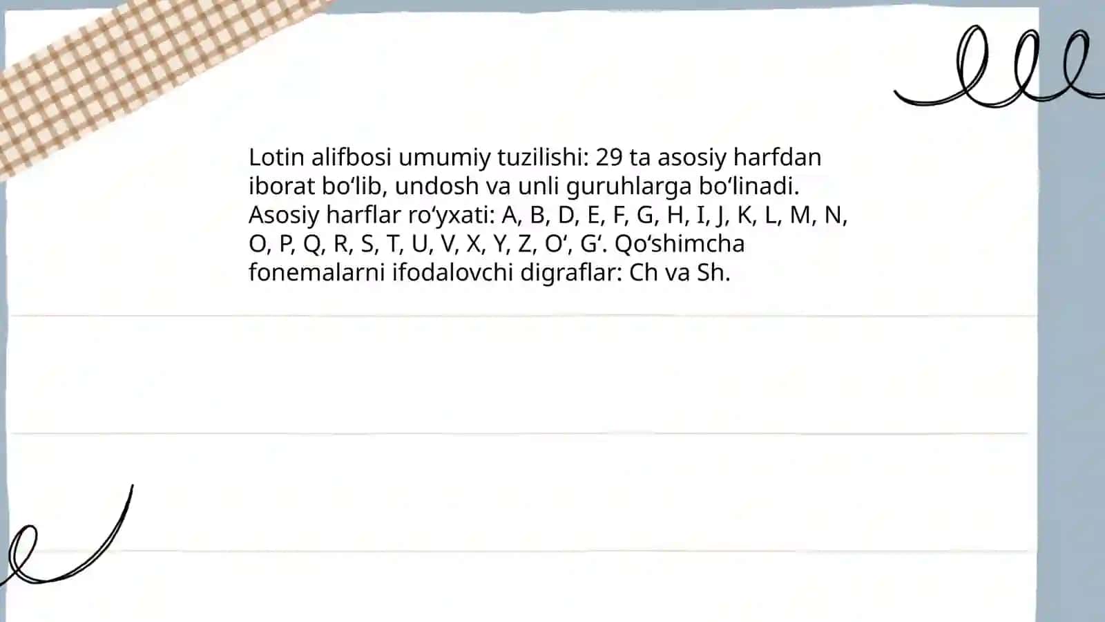 Lotin alifbosi va talaffuz qoidalari 3
