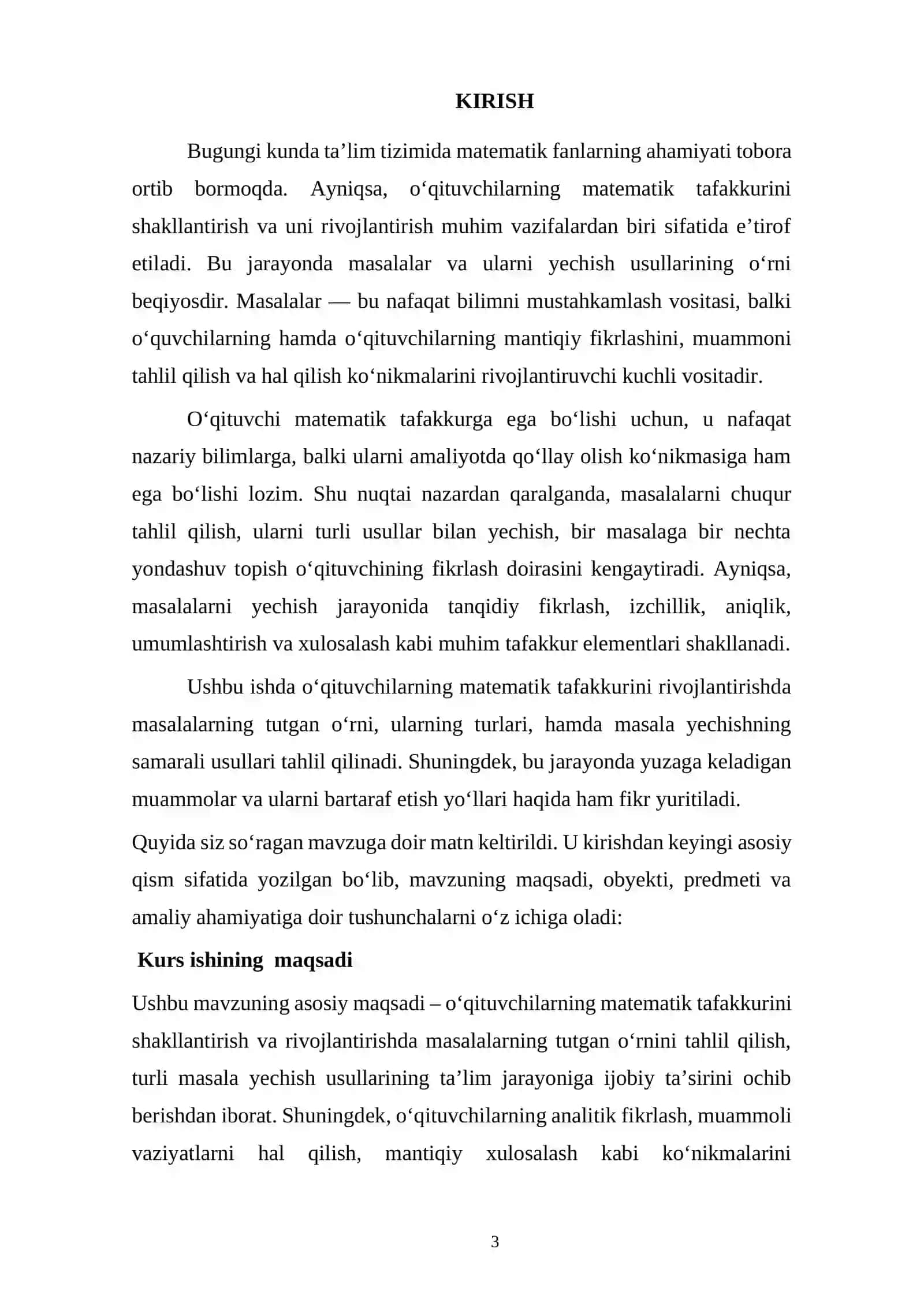 MASALA YECHISH USULLARI VA ULARNI OʻQITUVCHILARDA RIVOJLANTIRISH YOʻLLARI 3