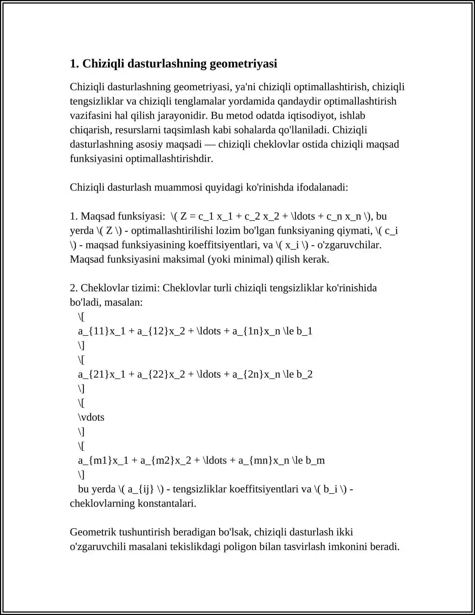 CHIZIQLI PROGRAMMALASHTIRISH 3
