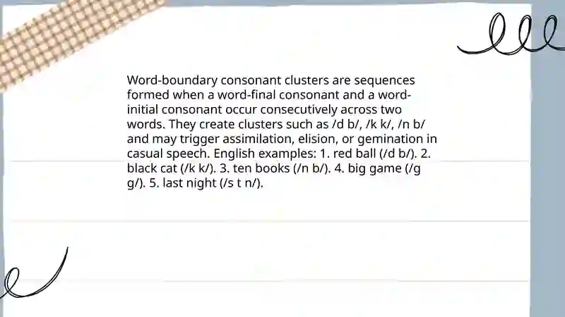 Word-boundary consonant clusters 3