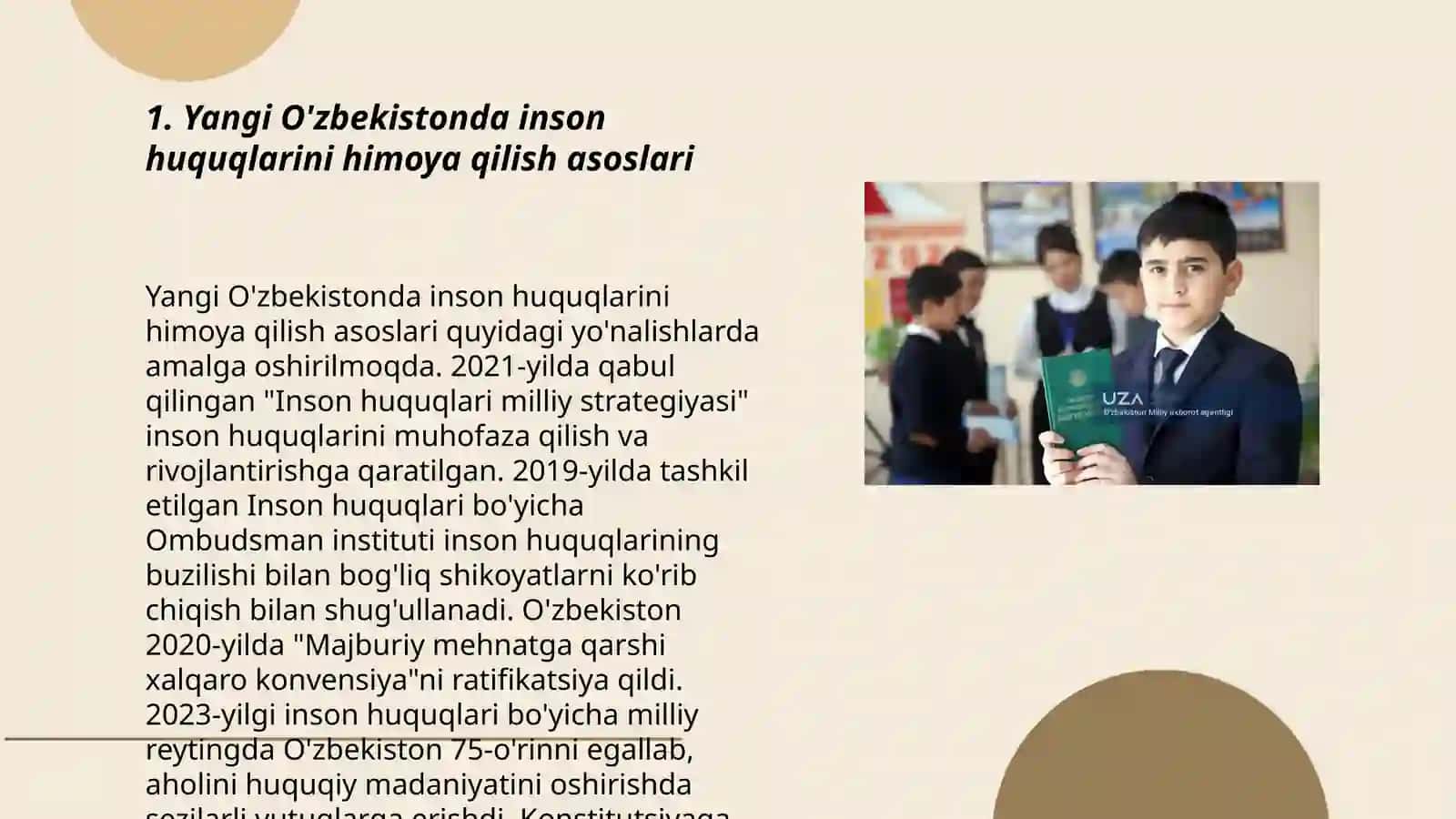 Yangi O'zbekistonda inson haq huquqlari va erkinliklari kafolatining yaratilishi 3