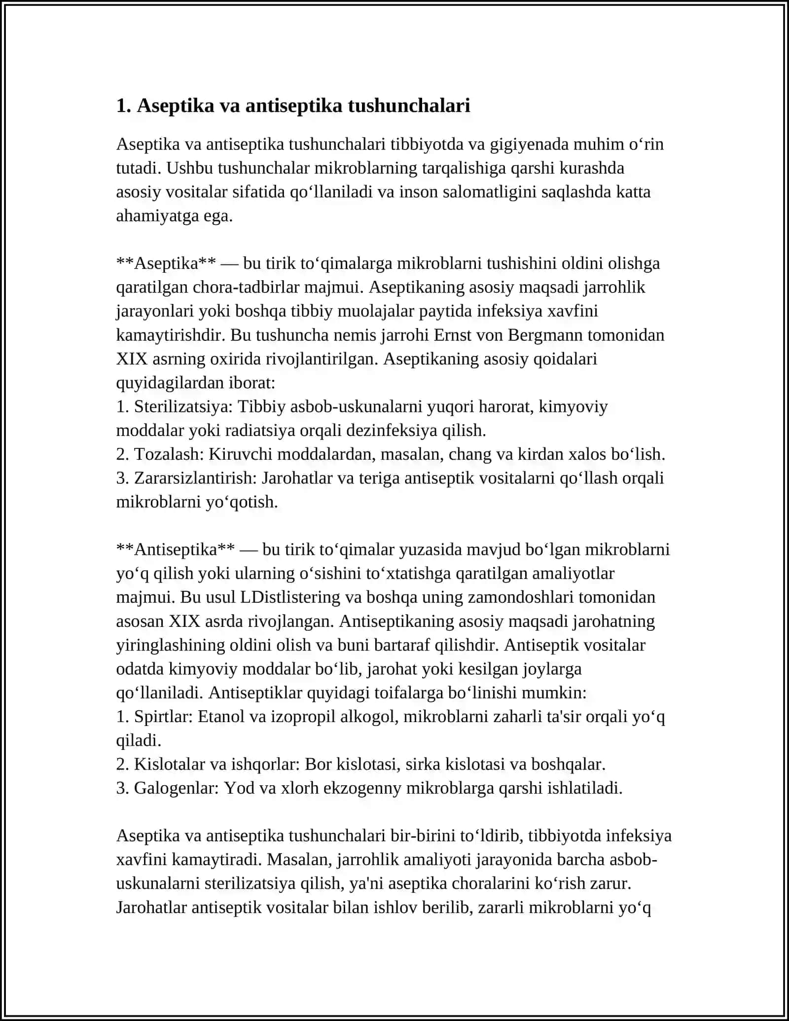 ASETIKA VA ANTISEPTIKA TAMOYILLARI. QOʻLLAR GIGIYENASI. QOʻLLARNI YUVISH TEXNIKASI 3