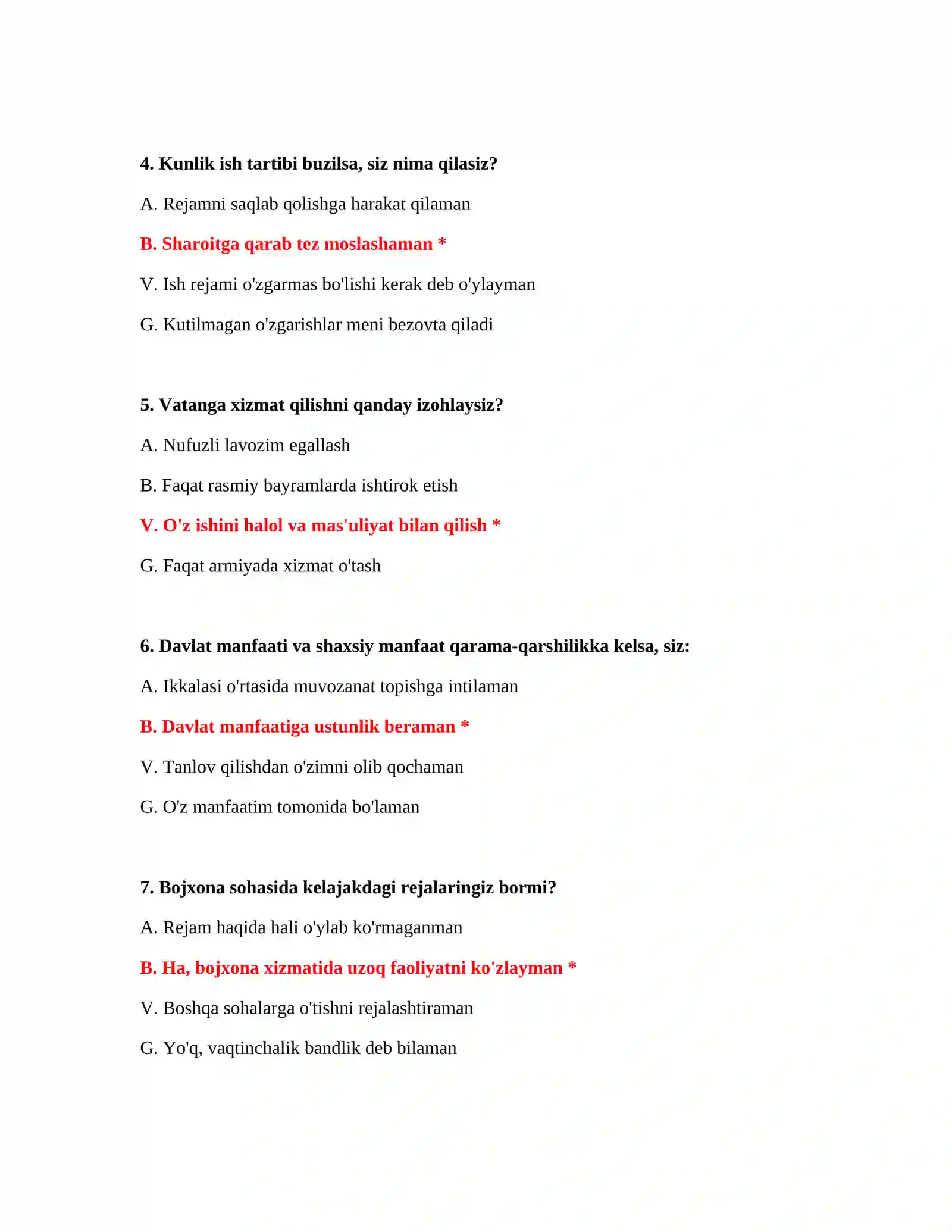 Qonun hujjatlari testlari bojxona 3
