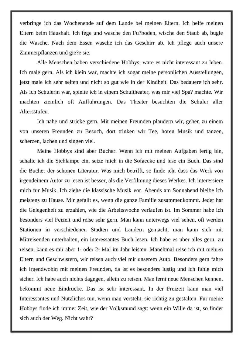 Freizeit und Hobbys“ 3