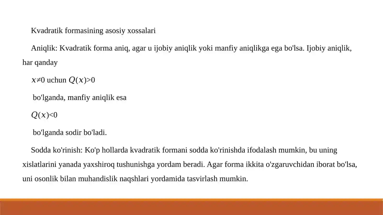 Kvadratik formalarni bilanishlash 3