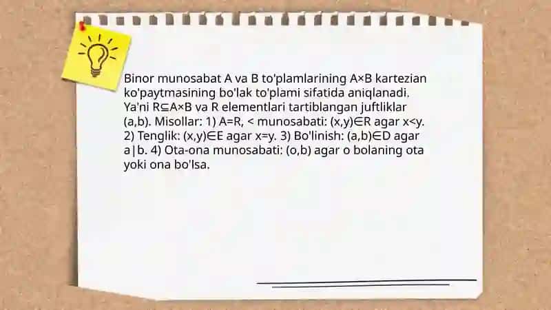 Munosabatlar-binor munosabatlar 3