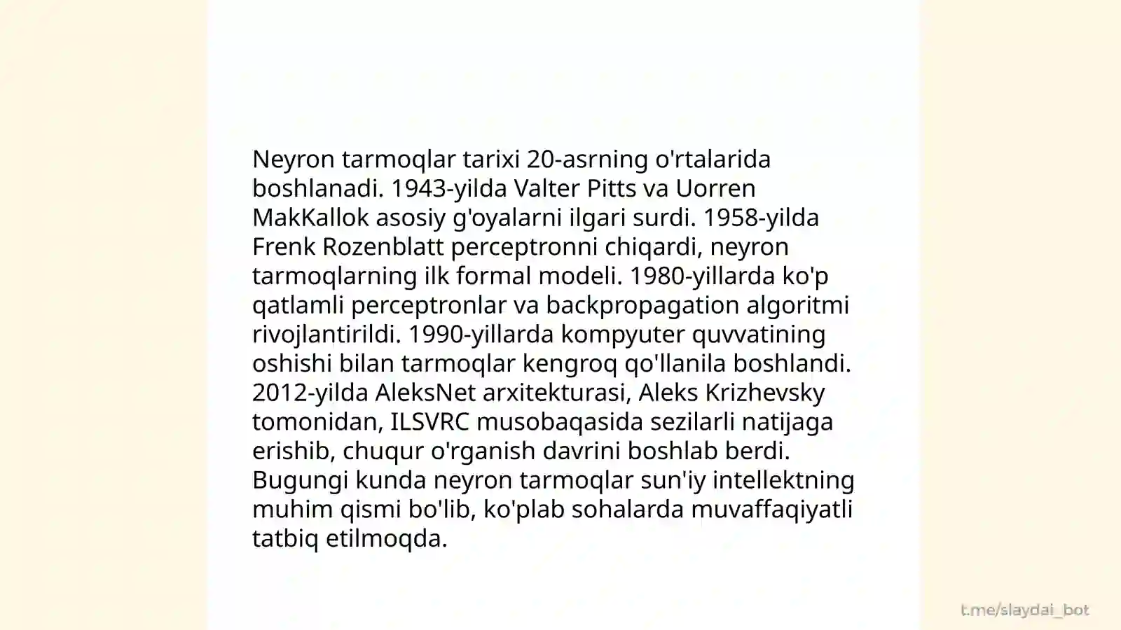 Neyron tarmoqlar tarixi 3