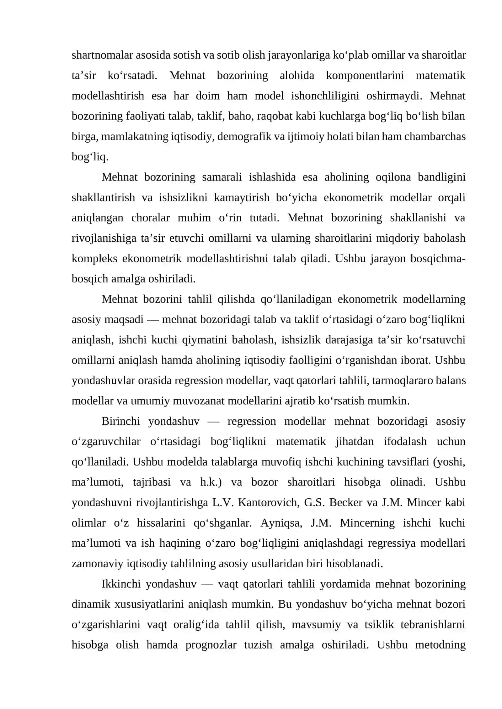 Mehnat bozorini ekonometrik modellashtirish 3