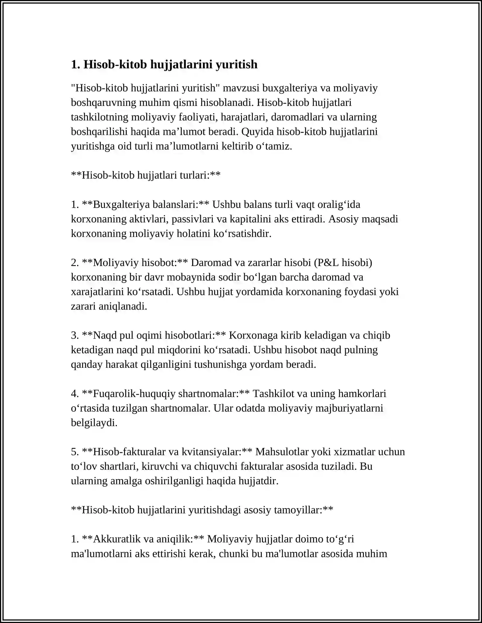 HISOB- KITOB SCHYOTI BOʻYICHA OPERATSIYALARNI HISOBGA OLISH 3