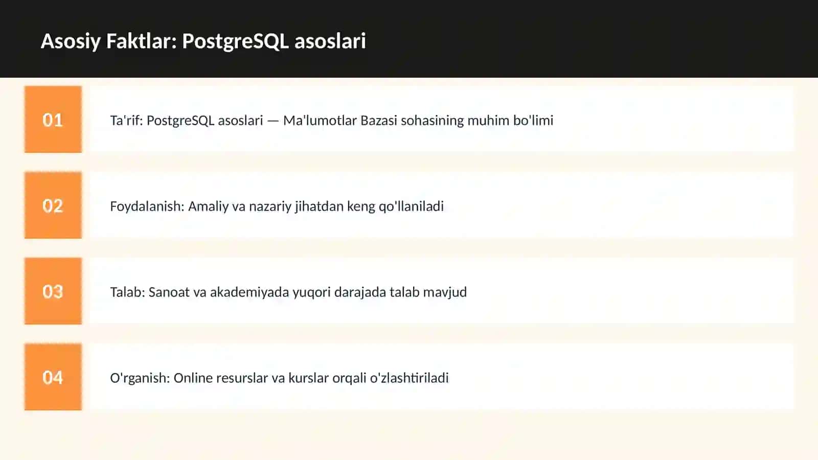 PostgreSQL asoslari 3