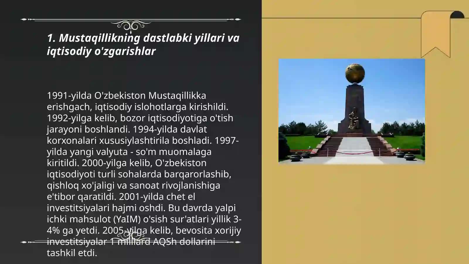 Mustaqillik yillarida Oʻzbekistondagi ijtimoiy-iqtisodiy oʻzgarishlar 3