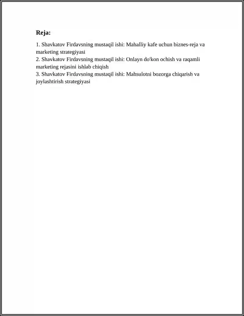 Mahalliy kafe uchun biznes-reja va marketing strategiyasi 3