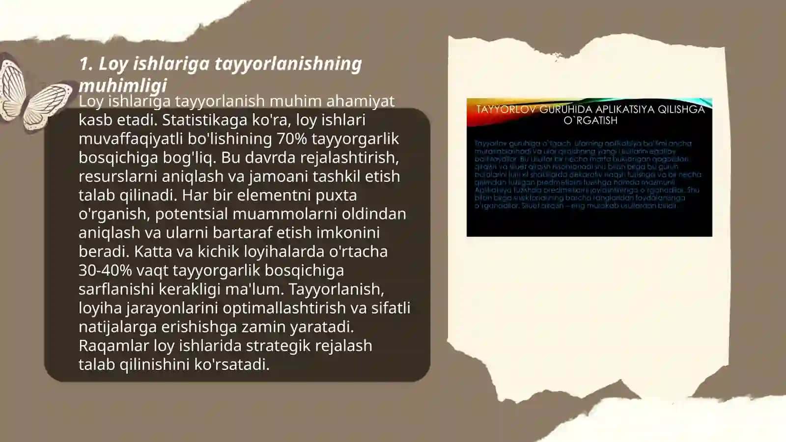 Loy ishlariga tayyorlanishning muhimligi 3