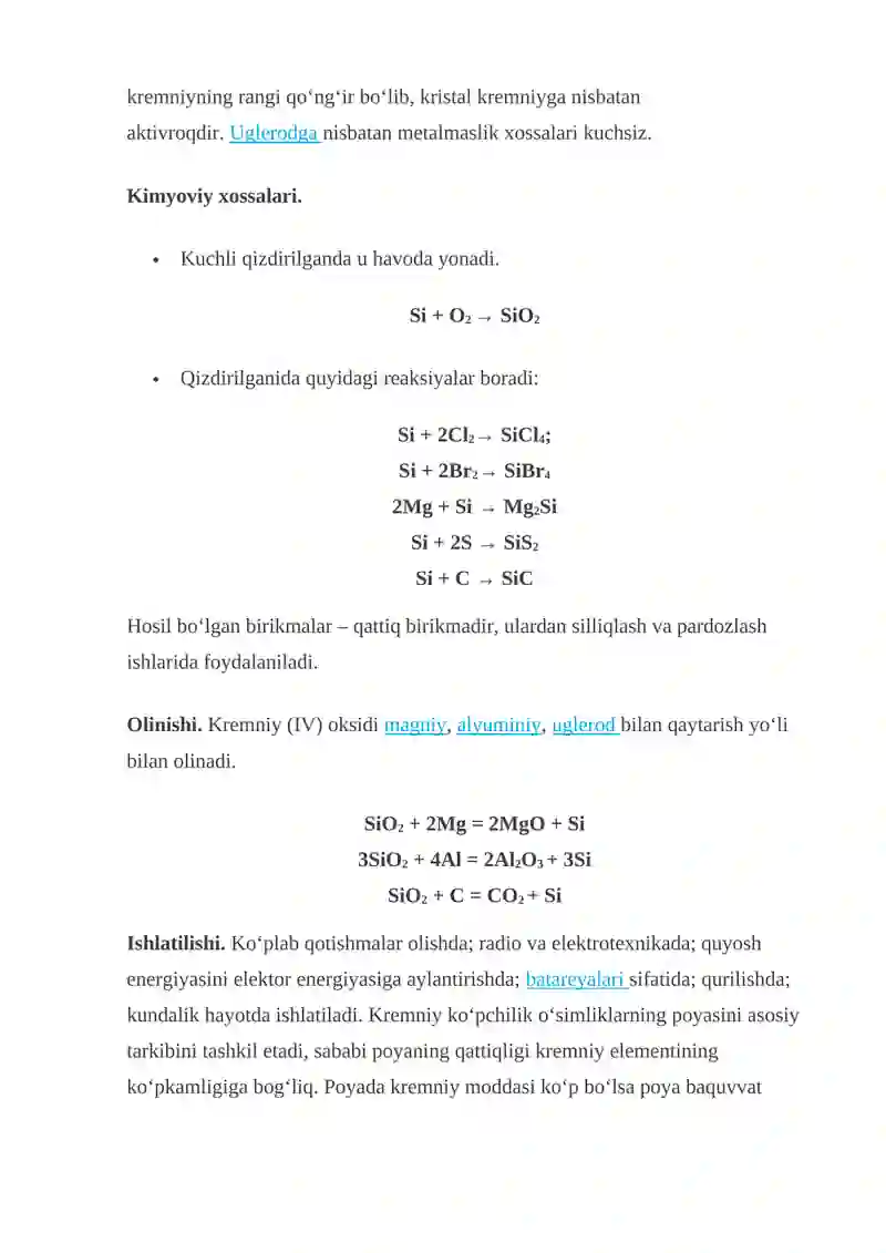 Kremniy elementi 3
