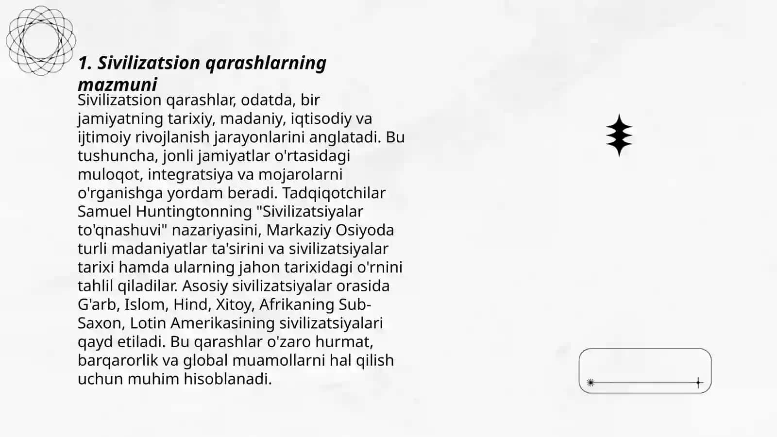 Sivilizatsion qarashlar 3