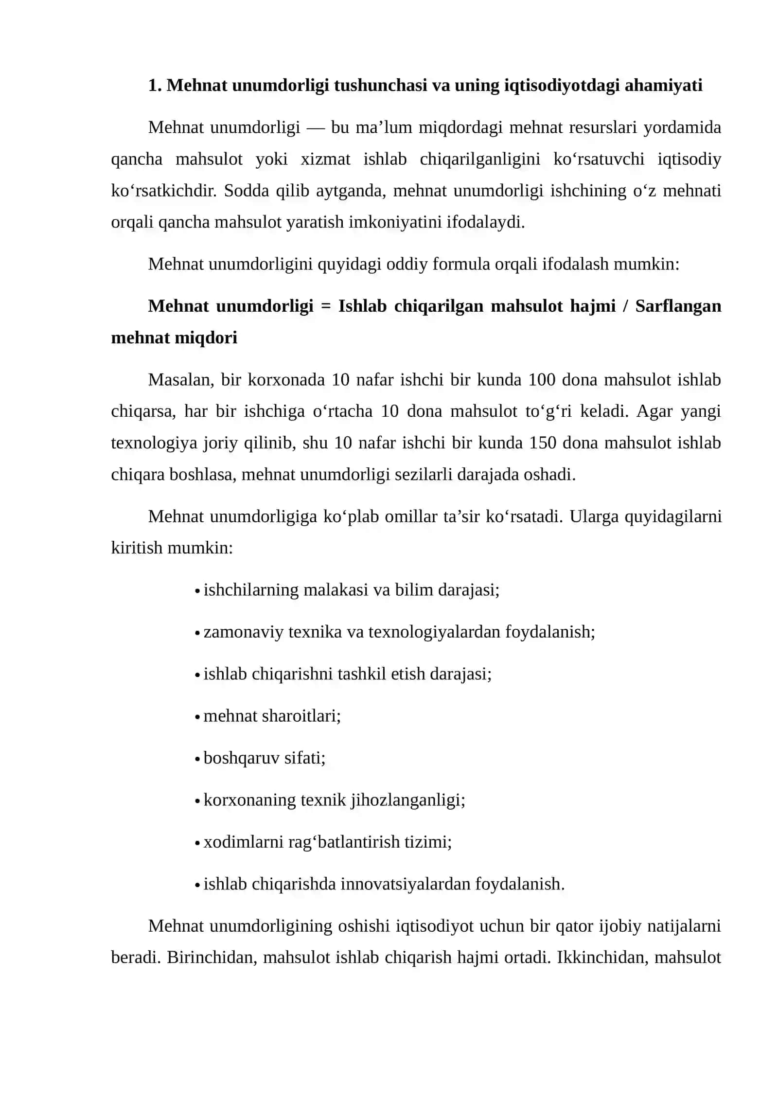 MEHNAT UNUMDORLIGI VA TEXNOLOGIK TARAQQIYOTNING IQTISODIY O‘SISHDAGI ROLI 3