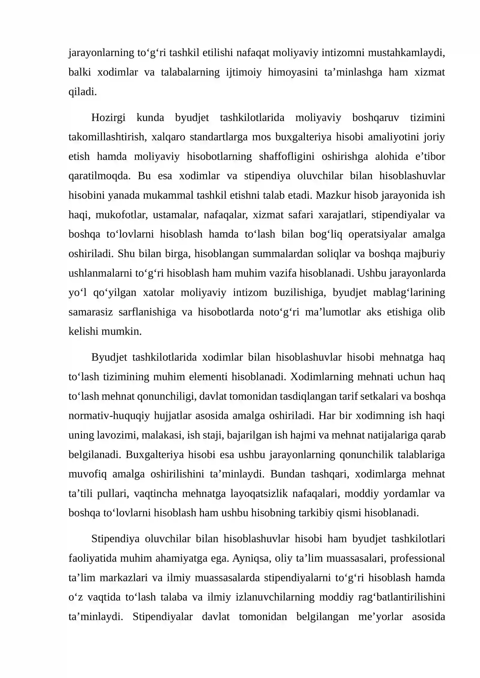 Byudjet tashkilotlarida xodimlar va stipendiya oluvchilar bilan hisoblashuvlar hisobi 3