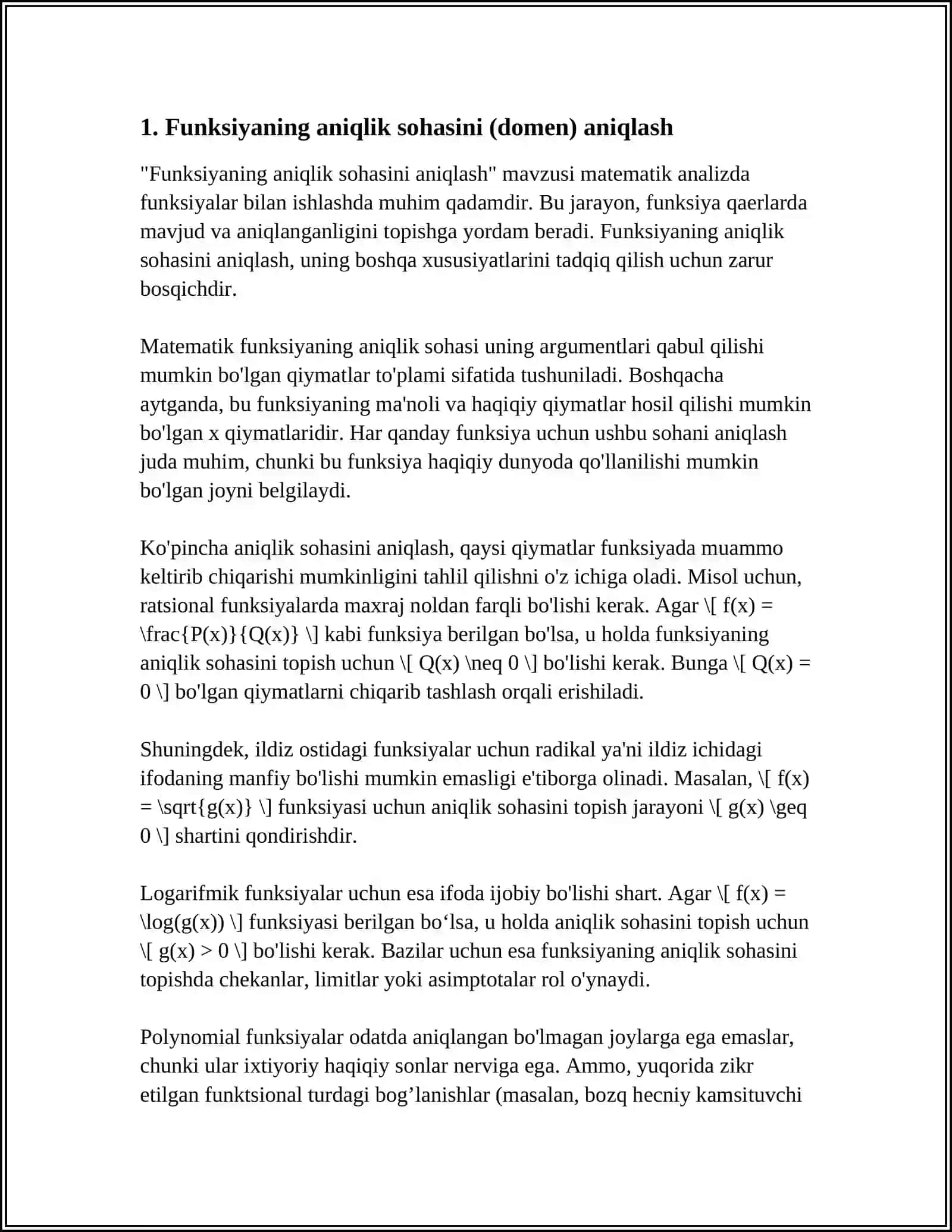 FUNKSIYA GRAFIGINI TAHLIL QILISH USULLARI 3