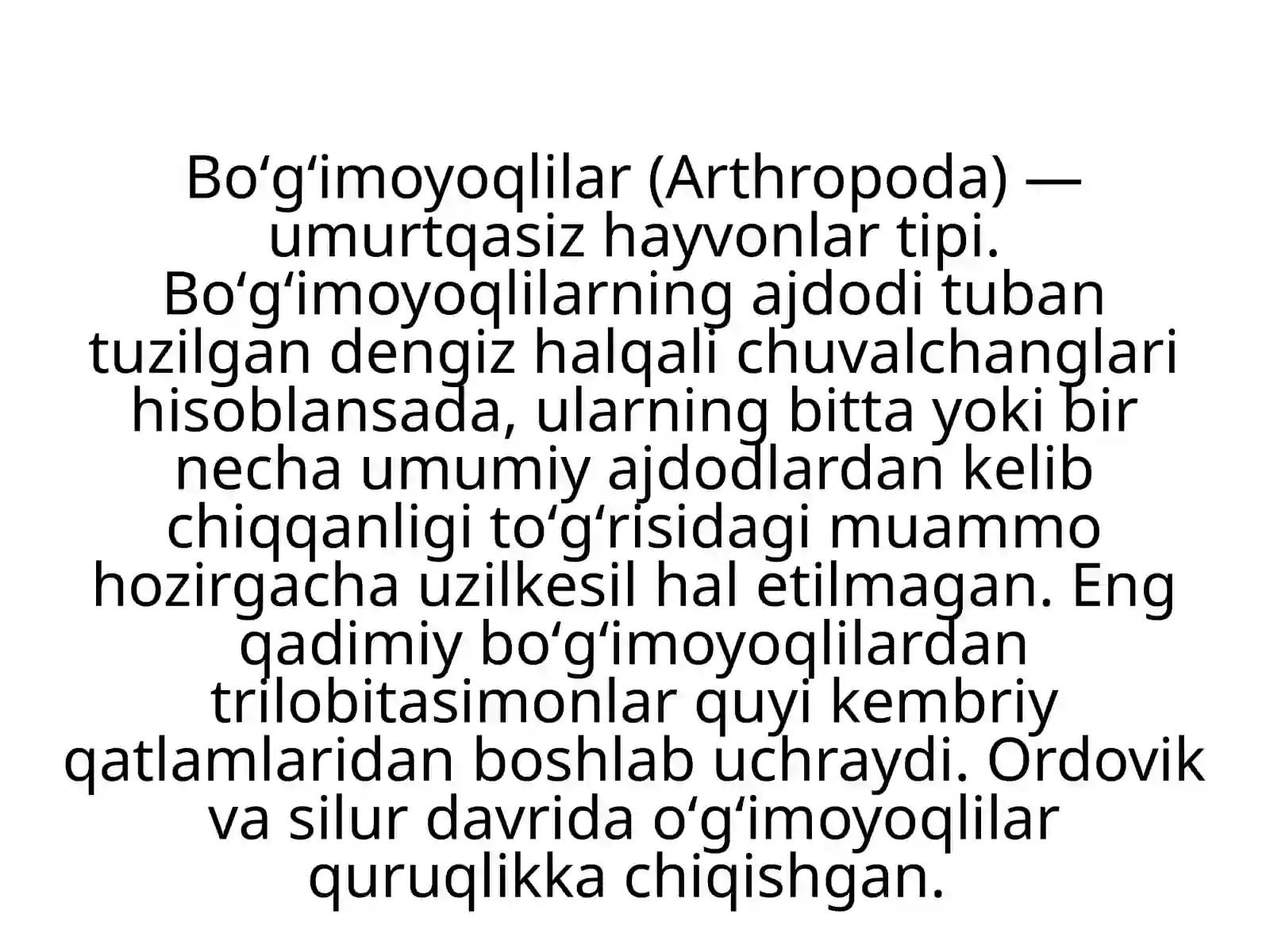 Boʻgʻimoyoqlilar tipi va klassifikatsiyasi 3