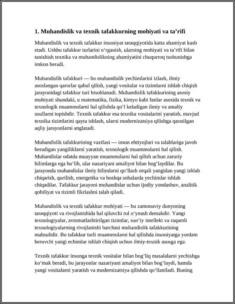 MUHANDISLIK VA TEXNIK TAFAKKUR: MOHIYATI, VAZIFALARI VA AHAMIYATI 3