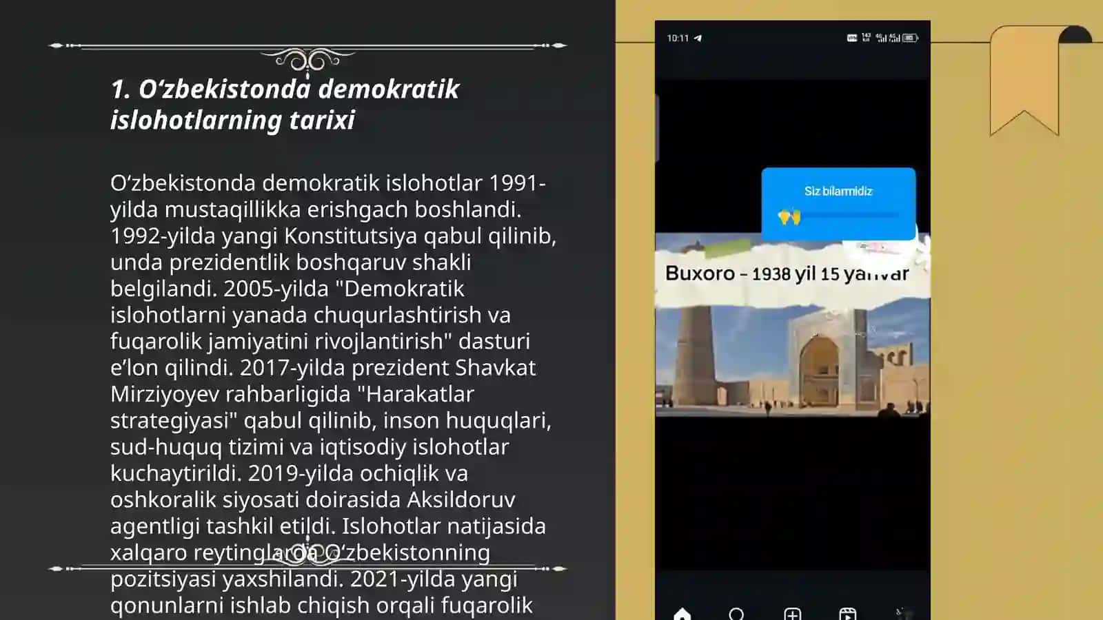OʻZBEKISTONDA DEMOKRATIK, FUQAROLIK JAMIYATI ASOSLARINING SHAKLLANTIRILISHIGA, AMALGA OSHIRILGAN SIYOSIY ISLOHOTLAR 3