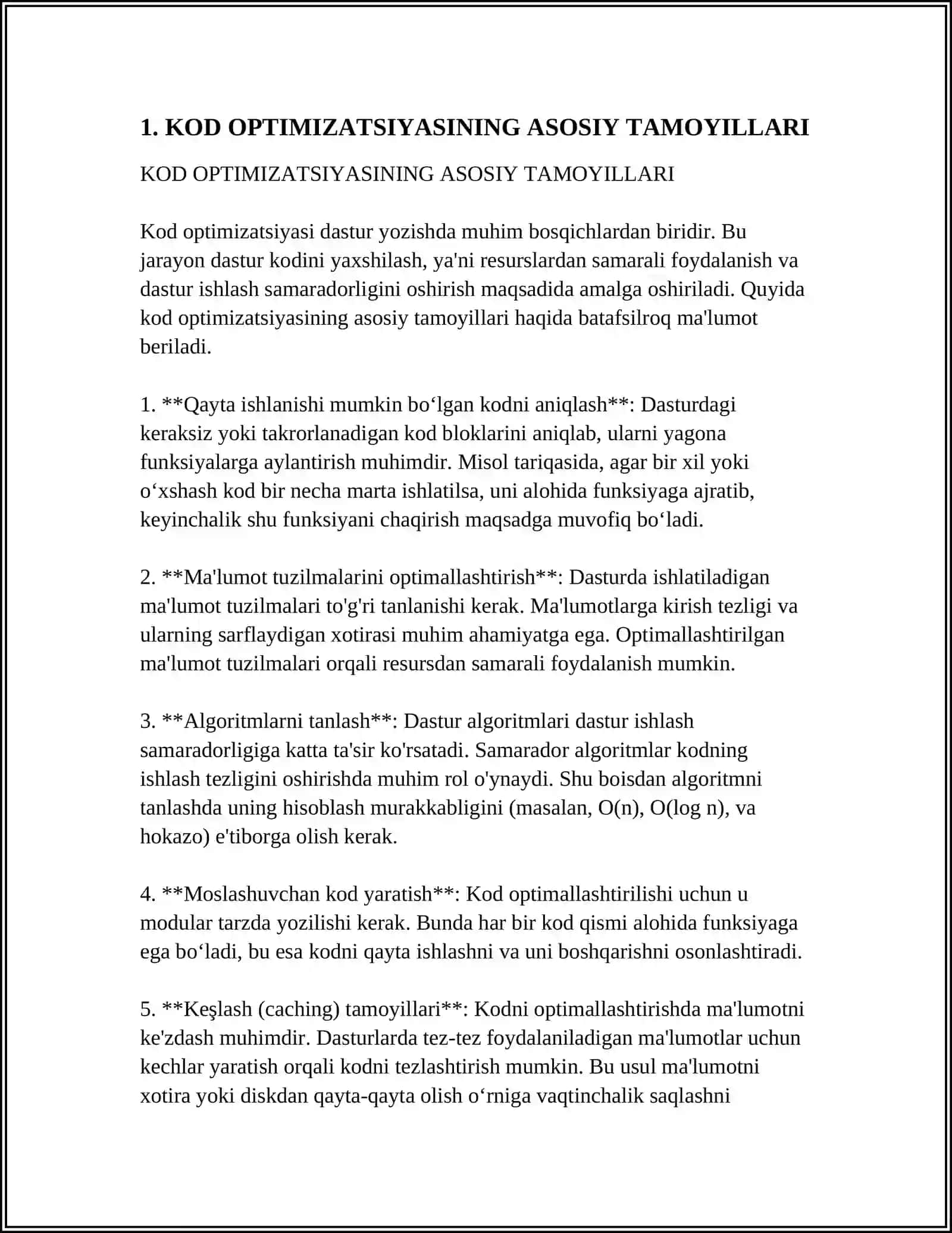 KOD OPTIMIZATSIYASINING MASHINAGA BOG'LIQ BÓLGAN USULLARI: JARAYONLAR REGISTRLARINI TAQSIMLANISHI, HISOBLASHLAR PARALLEL TAQSIMLASH 3