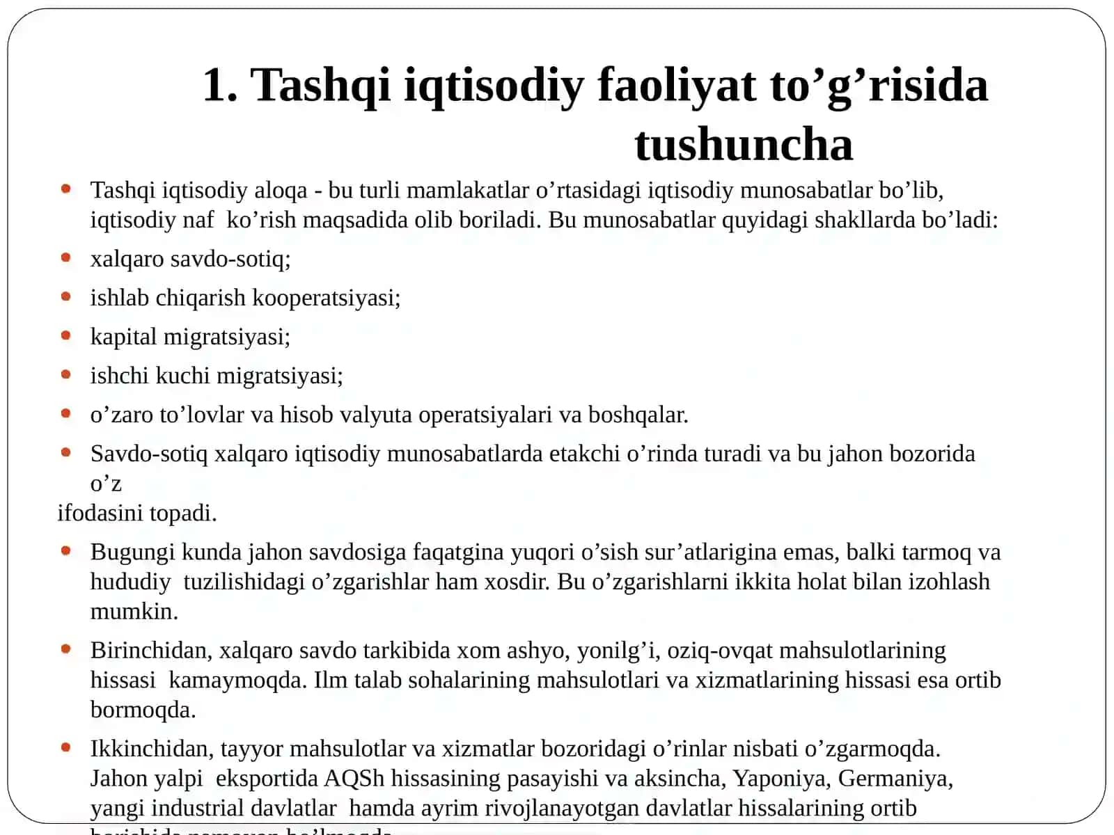 Tashqi Iqtisodiy Faoliyat Statistikasi 3