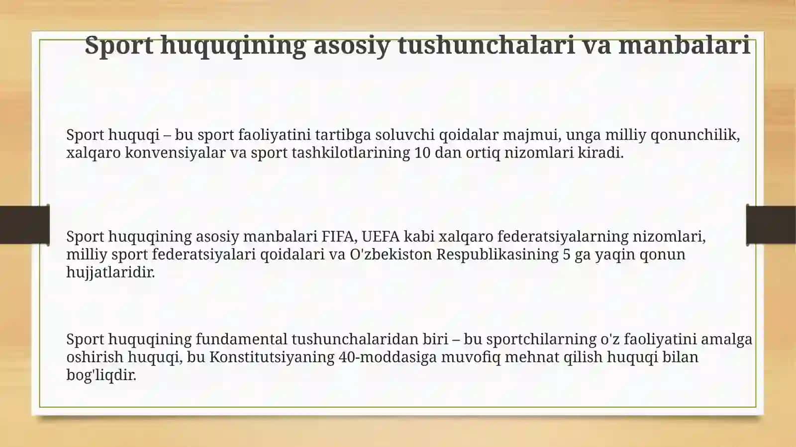 Sport huquqini amalda ta'minlash 3