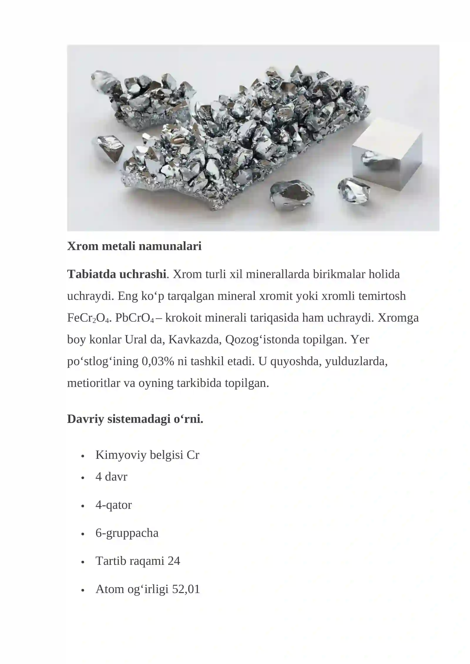Xrom elementi 3