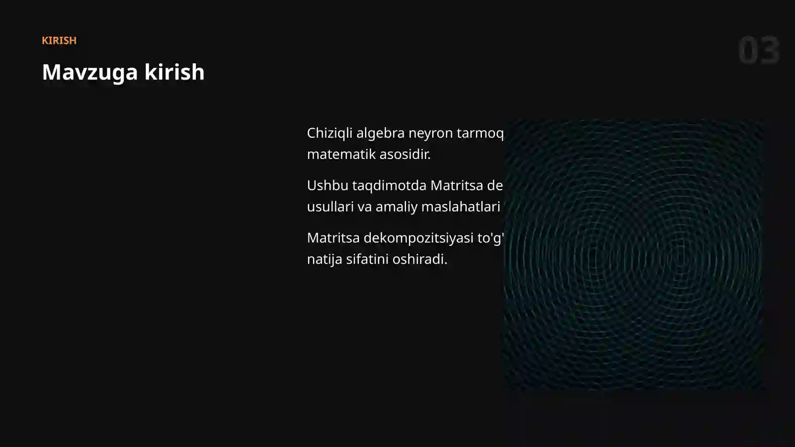 CHIZIQLI ALGEBRA VA AI 3