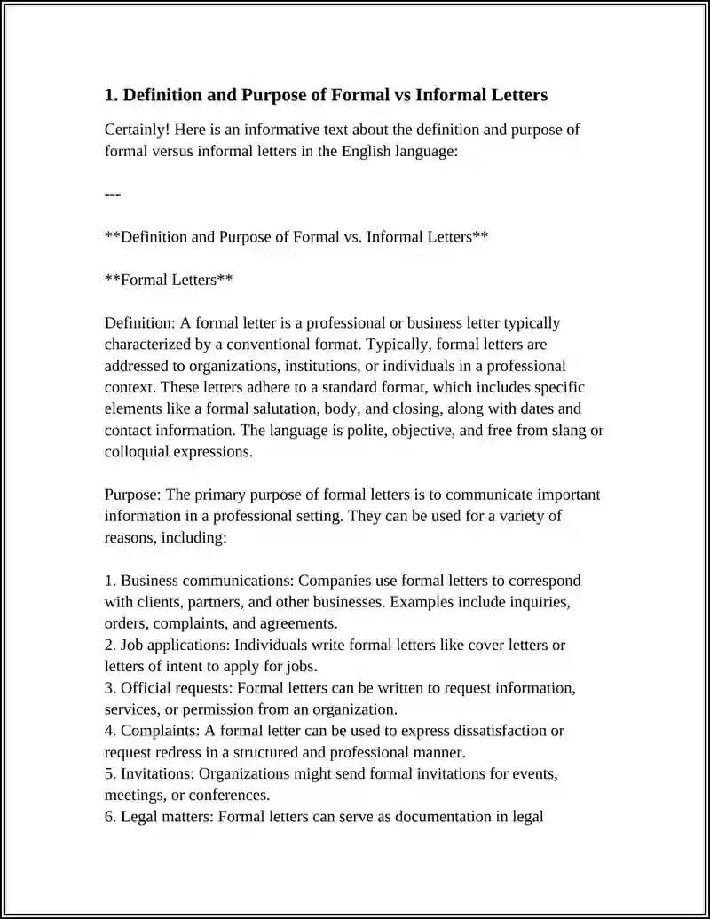 MAIN DIFFERENCES BETWEEN FORMAL AND INFORMAL LETTERS – PPT 3