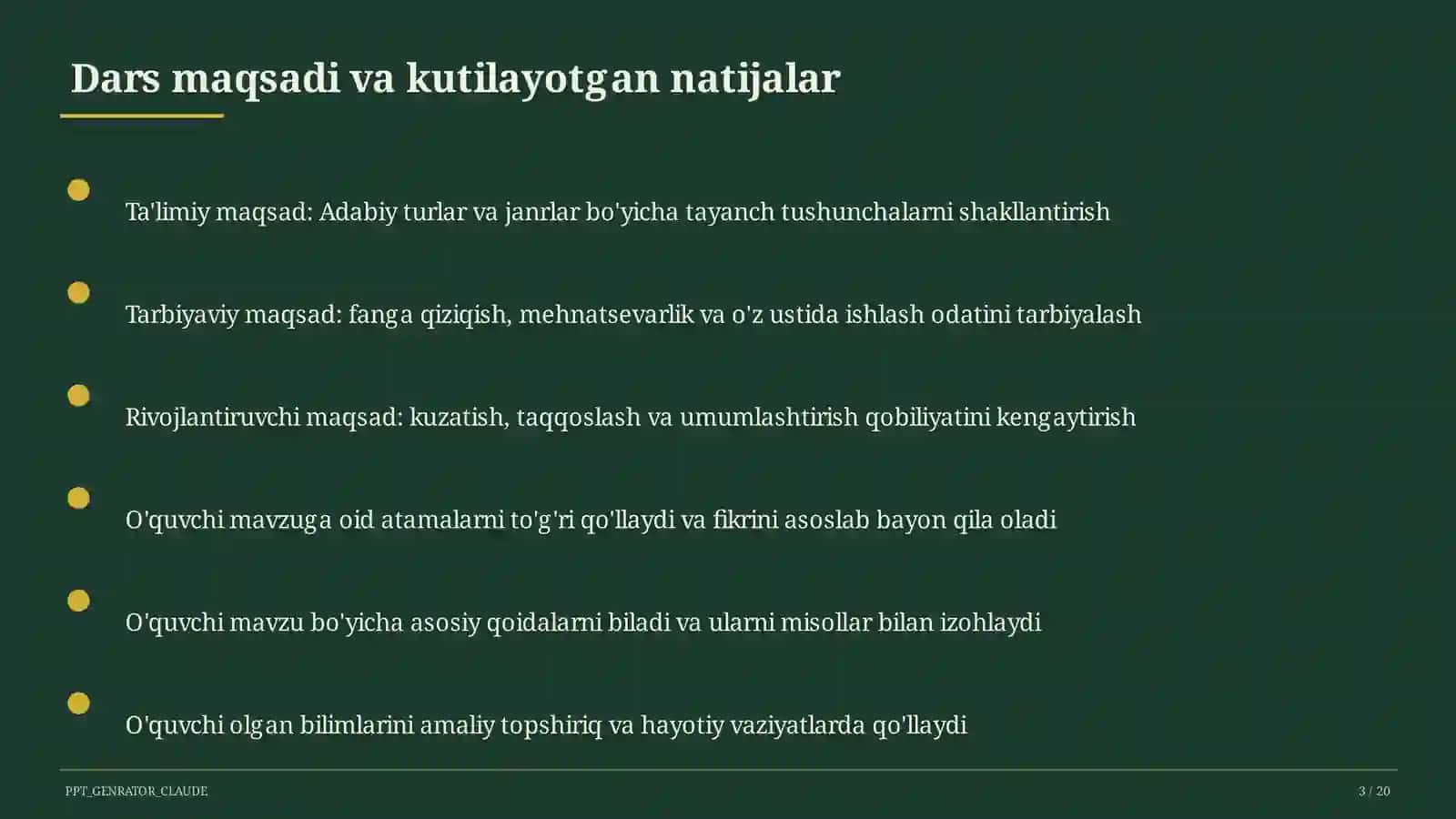 Adabiy turlar va janrlar (10-sinf) 3
