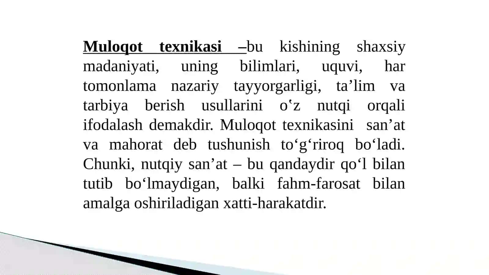 Muloqot texnikasi va texnologiyasi 3