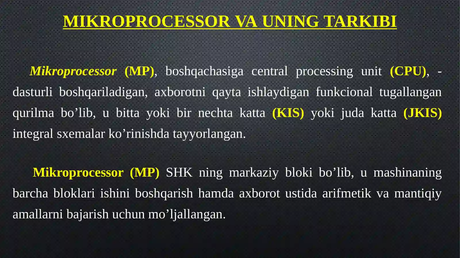 MICROPROCESSORLAR 3