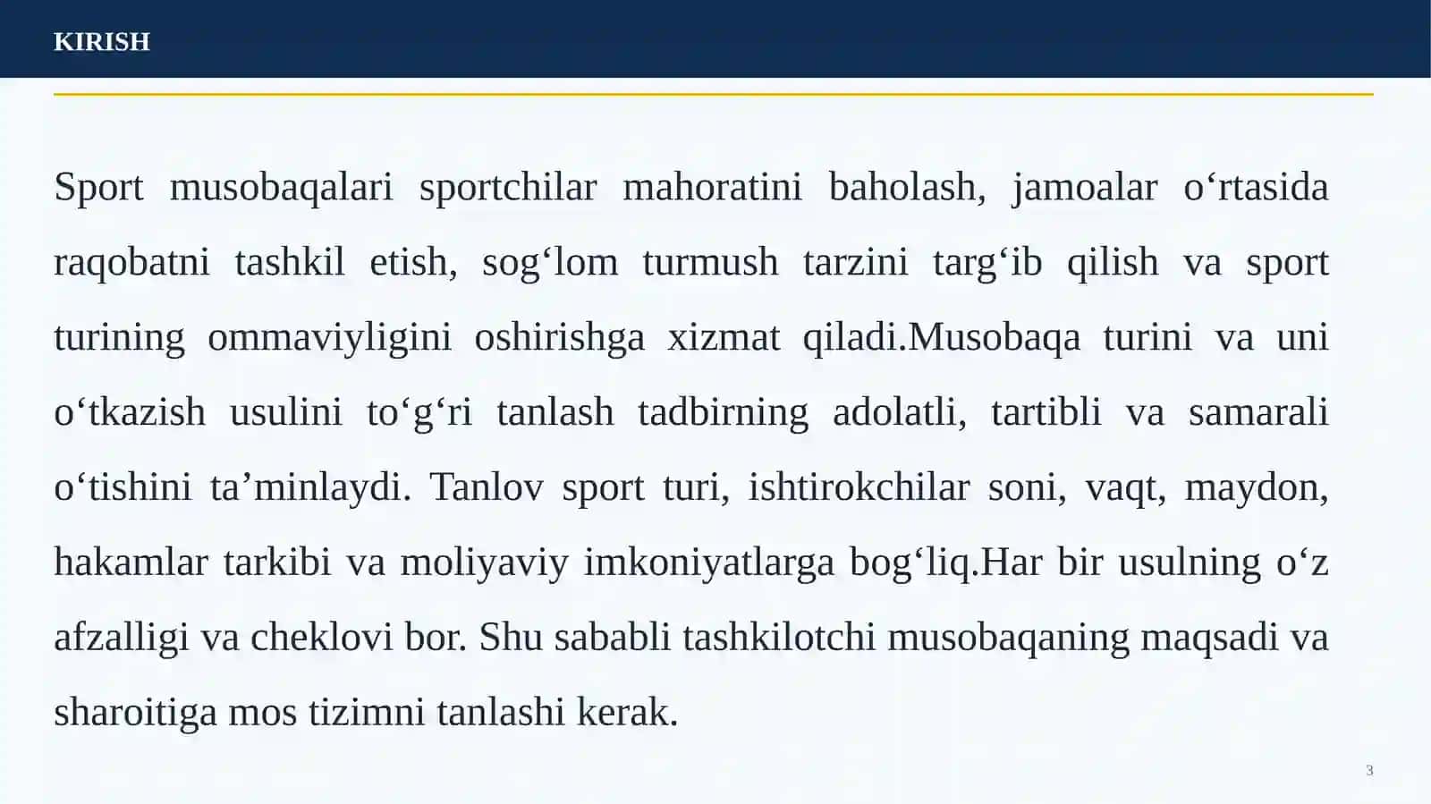 SPORT MUSOBAQALARINING TURLARI VA ULARNI O‘TKAZISH USULLARI 3