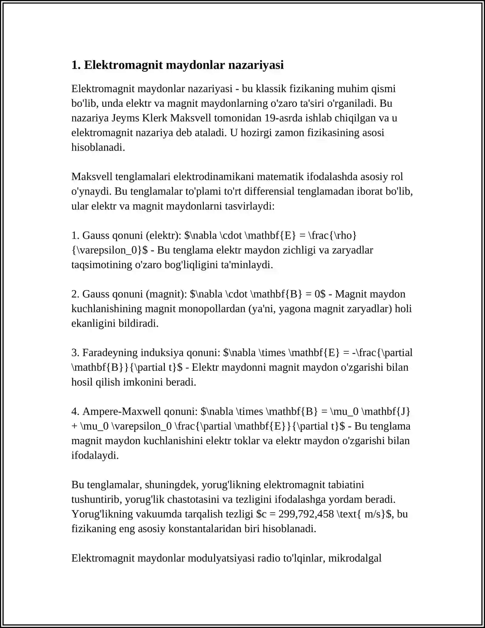 Elektromagnit maydonlar nazariyasi 3