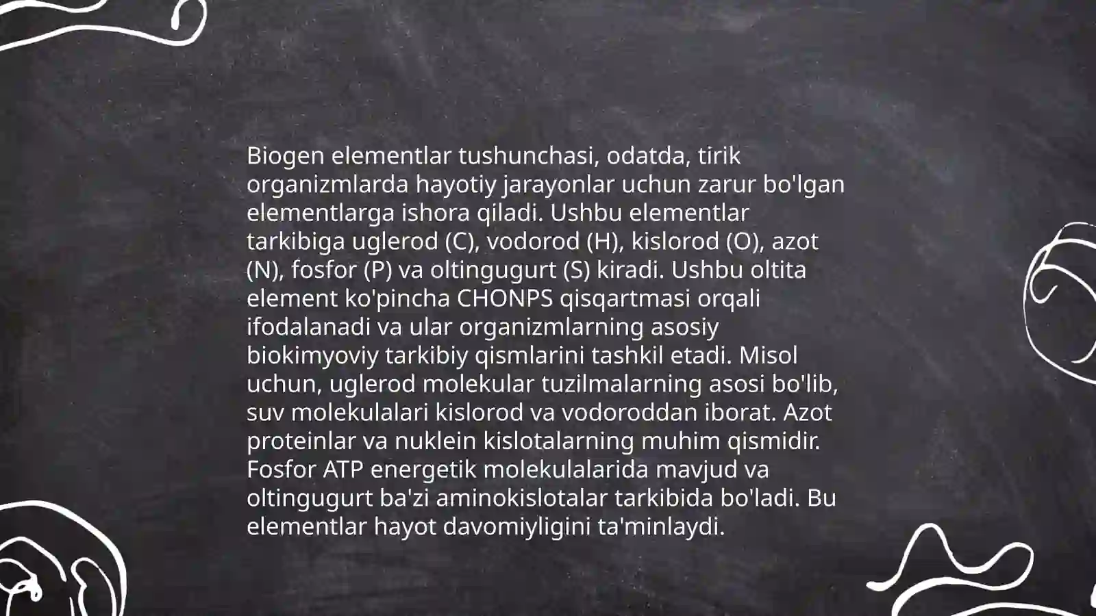 Biogen elementlar va ularning ahamiyati 3