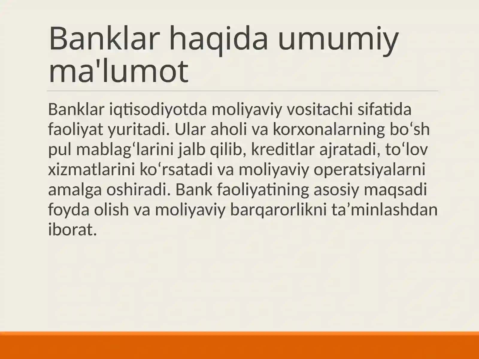 Banklar dadaromatlar va xarajatlar hisobi 3