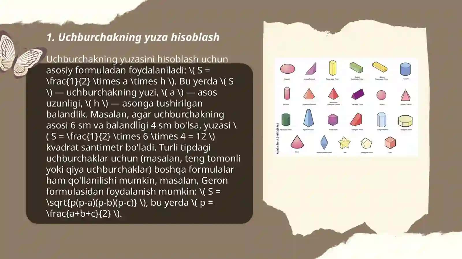 Uchburchakning yuzasi hisoblash 3
