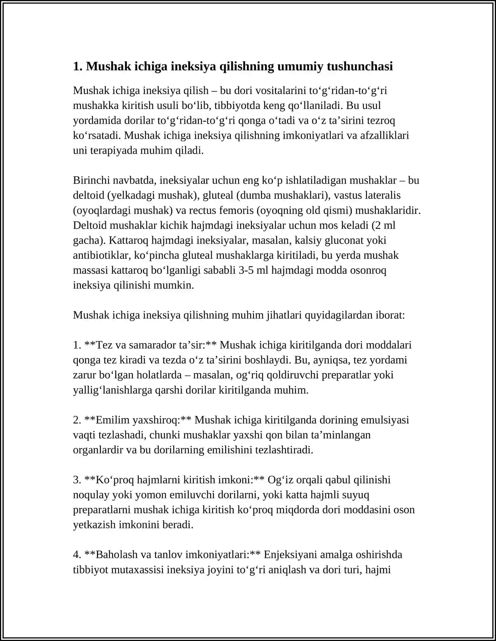MUSHAK ICHIGA INEKSIYA QILISH TEXNIKASI 3