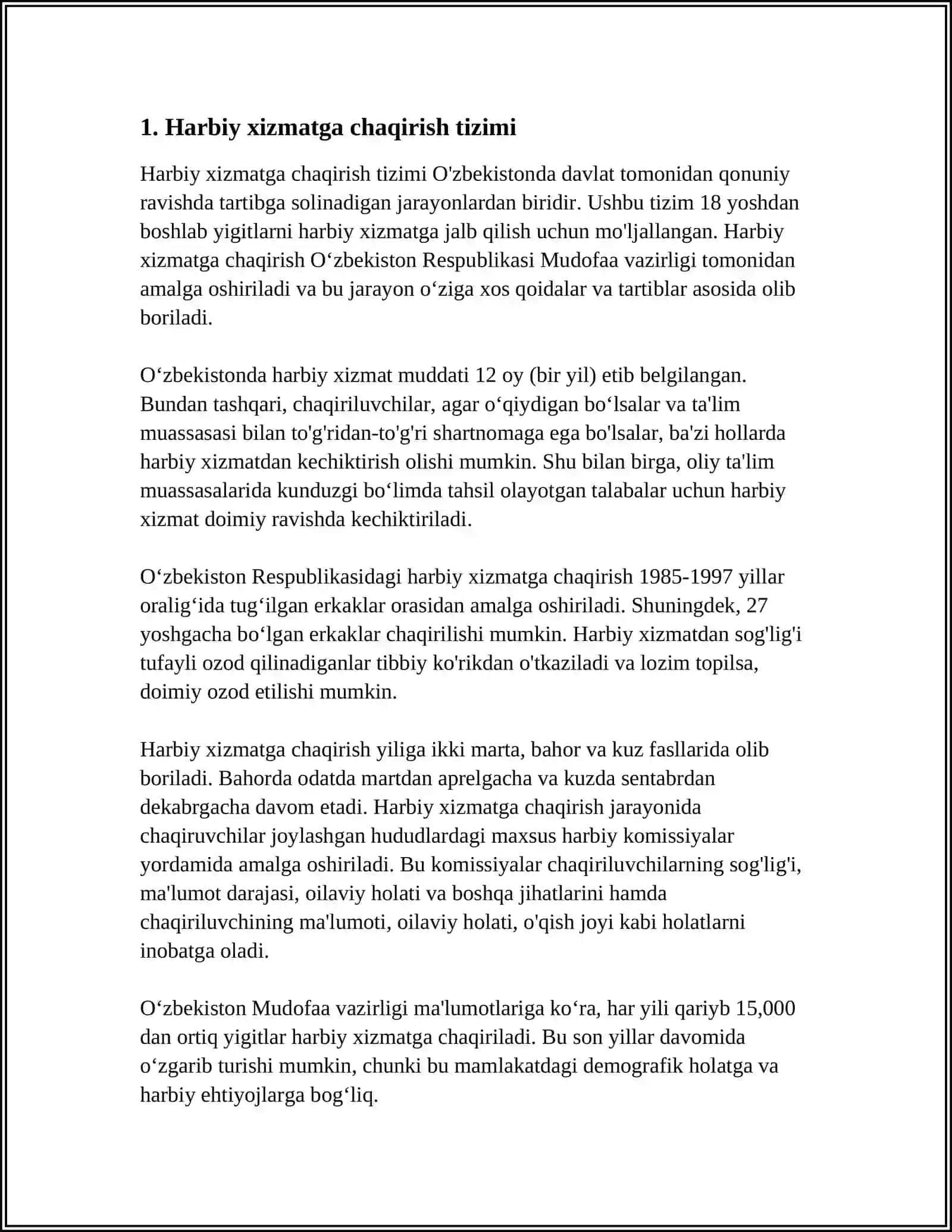 O'ZBEKISTON RESPUBLIKASI MUDOFAA QOBILIYATI 3