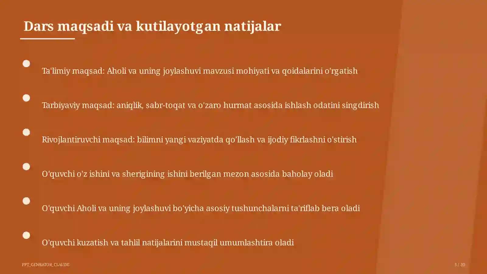 Aholi va uning joylashuvi (6-sinf) 3