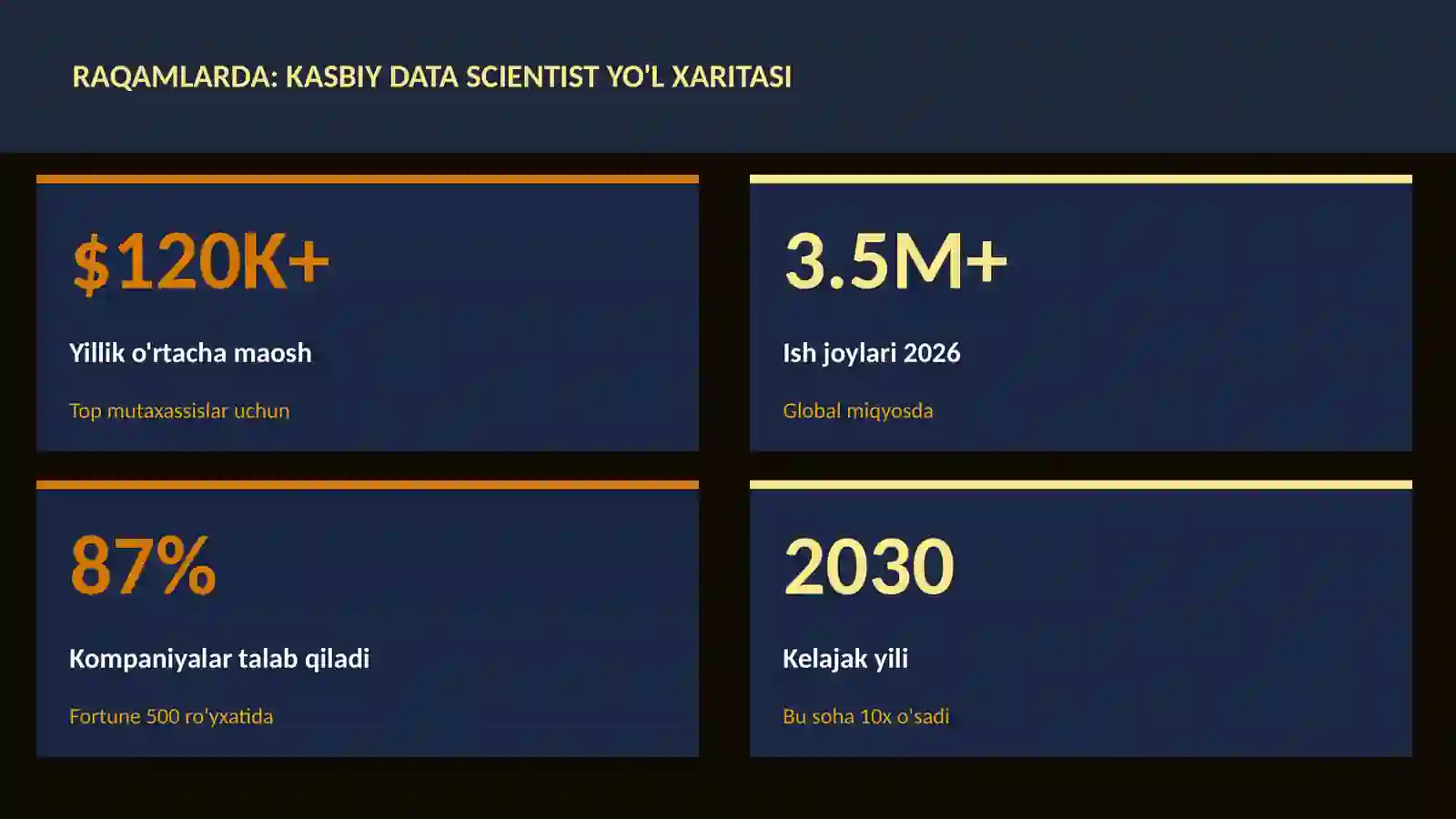 Kasbiy data scientist yo'l xaritasi 3