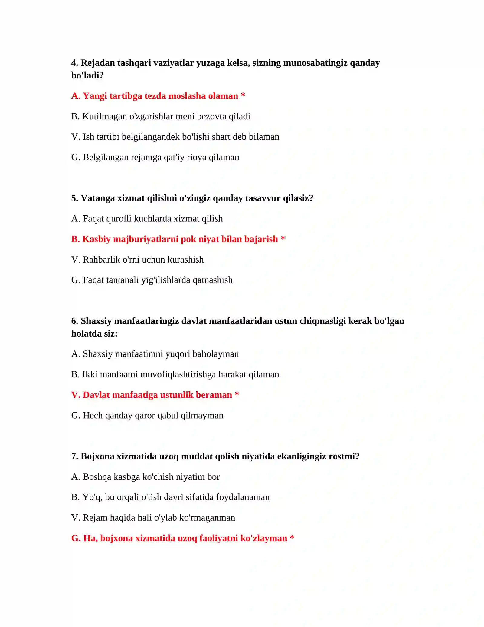 Bojxona IQ testlari online 3