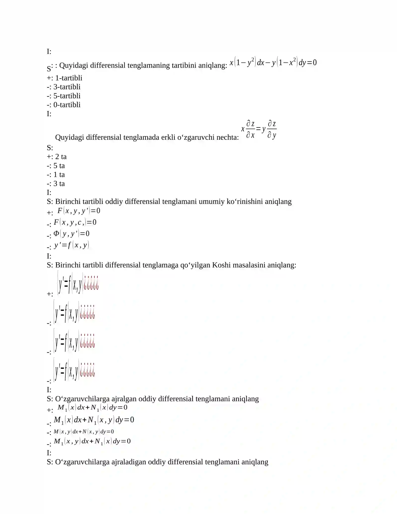 Differensial tenglamalar 3